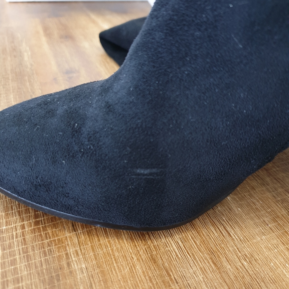 Wanted Black Suede Thigh High Boots - Picture 6 of 9
